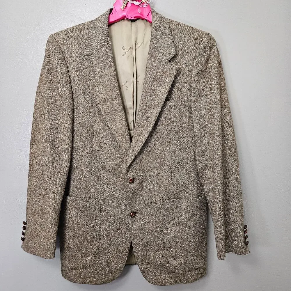 Vintage NinoCerruti RueRoyale Wallachs Tweed Sport Coat Academia Retro Prof Prep